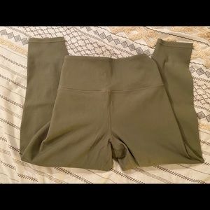 NWT Athleta Plus Elation High Rise Ribbed Leggings in Olive Green, Size 3X